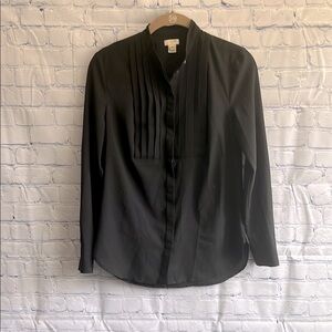 J. Crew Black‎ Button Down Lightweight Blouse Womans Size XXS